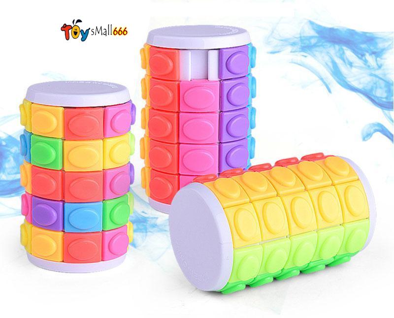 

3D Rotate Slide Puzzle Tower Magic Cubes Sliding toys Cylinder Educational Intelligence Game Mental for Kids Children