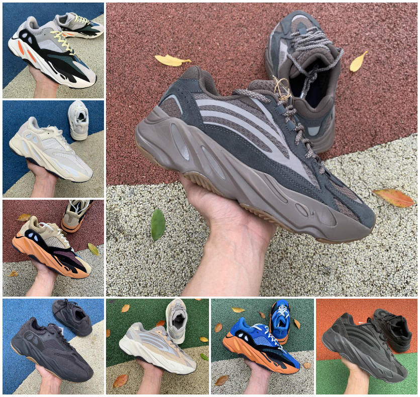 

Top Quality 2021 Cream Runner 700 Running shoes V1 V2 Sun Bright blue Solid Grey Inertia Vanta Orange Triple Black Static mens womens basketball sneakers trainers, Bubble package bag