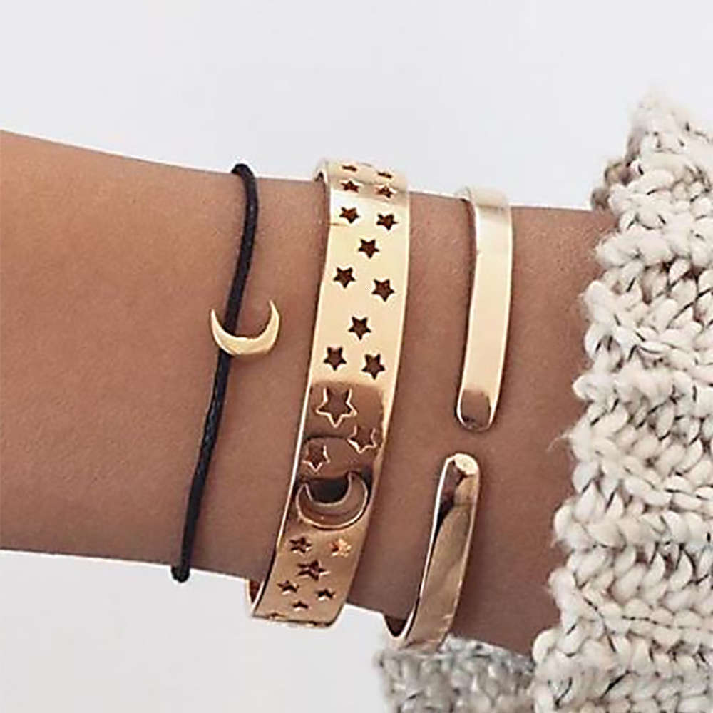 

Hand catenary Star Moon star moon Bracelet women's fashion personality suit jewelry, Golden;silver