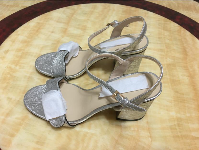 

2021 Fashion week Luxury women heels sandals retro block Marmont embellished leather open toe Sandallias hardware decoration, Logo