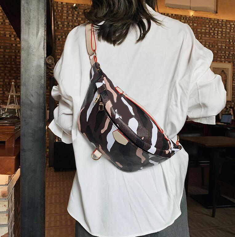 

Luxury Brand designer Waist Bags 7041 Camouflage series old flower waistbag with adjustable shoulder strap women's crossbody bag, White