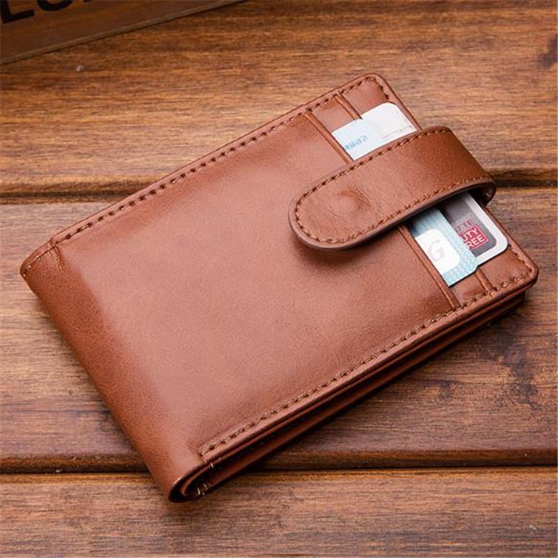 

Wallets Vintage PU Leather Men Useful Wallet Portfolio And Purse For Male Slim Clamps Buckle Holder, Red;black