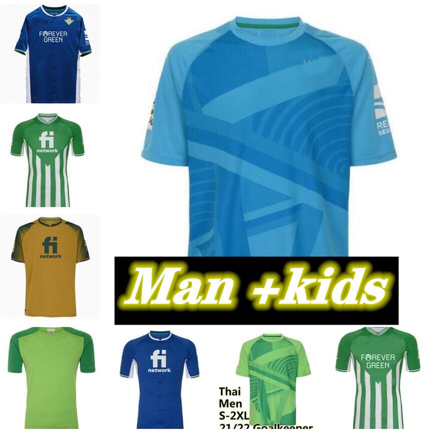 

Man kids kit 2021 REAL Betis soccer Jerseys 21 22 JOAQUIN Loren BOUDEBOUZ BARTRA home away suit CANALES Commemorative Edition Fekir 2022, Black;yellow