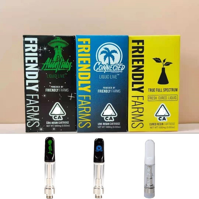 

Friendly Farm Vape Cartridges 0.8ml Ceramic Coil Thick Glass Tank Wax Vaporizer Carts 510 Thread Battery With Tube Empty