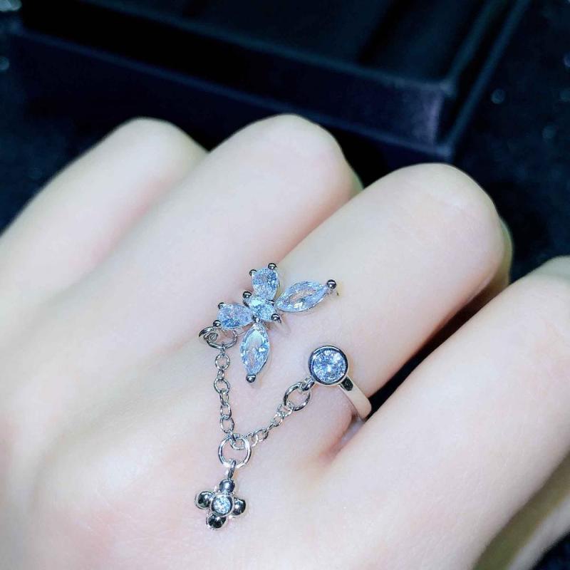 

Cluster Rings Three-Dimensional Butterfly Ring Opening Adjustable Index Finger Personalized Design Fairy Exaggeration, Golden;silver