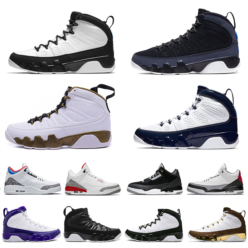 

Jumpman Mens 9 OG Basketball Shoes 9s UNC The Spirit Racer Blue High Bred Pearl Blue Snakeskin Pink Photo Gold Silver Glitter Barons Men Sports Trainers Sneakers, Pay for box