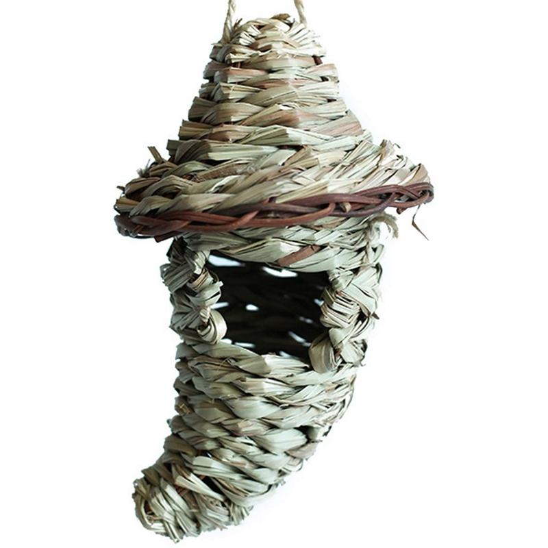 

Handmade Straw Pepper-Shaped Bird Nest Outdoor Simulation House Hand-Woven Crafts Decor Cages
