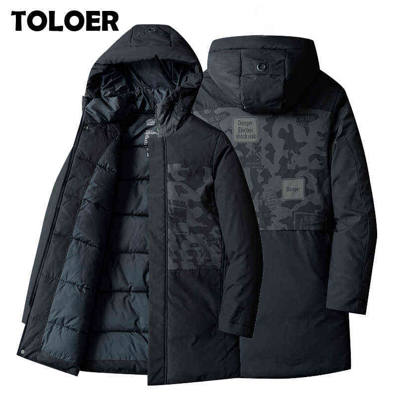 

S-8XL White Duck Down Coat Jacket Men Thick High Quality Snow Parkas Male Warm Brand Cotton Clothing Winter Down Jacket Overcoat Y1103, Th932black