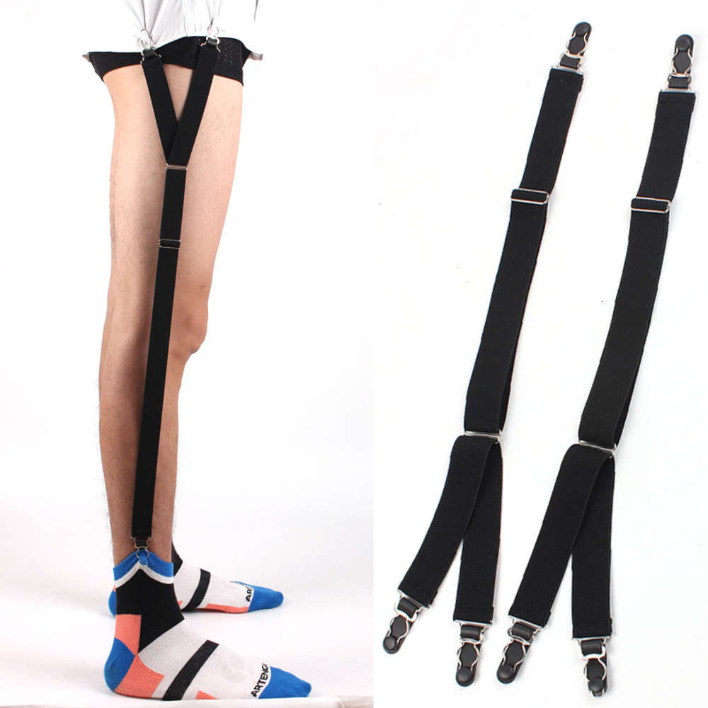 

crease and anti slip Shirt clip Y-type gourd buckle Garter, Black;white