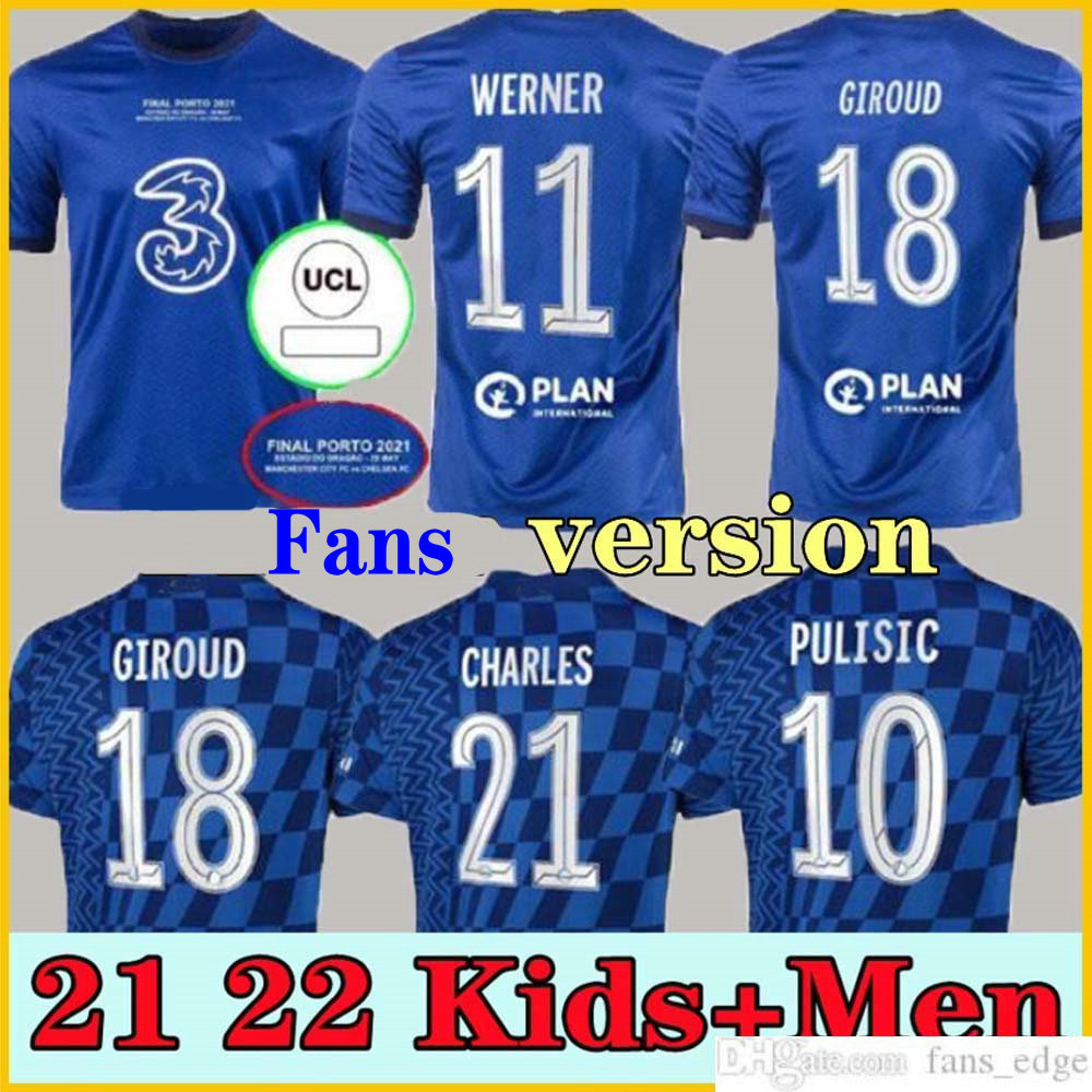 

20 21 22 CFC Werner Havertz Finals Soccer Jerseys Champions T.Silva Abraham Chilwell Ziyech Football shirt uniforms Pulisic Giroud shirt uniforms 2021 2022, 20 21 home +ucl