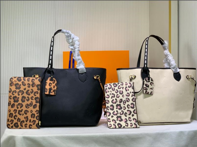 

Classic Luxurys real leather Handbag Womens Purse Totes with Pouch Wallet Composite Beach Bags with small bag, Black