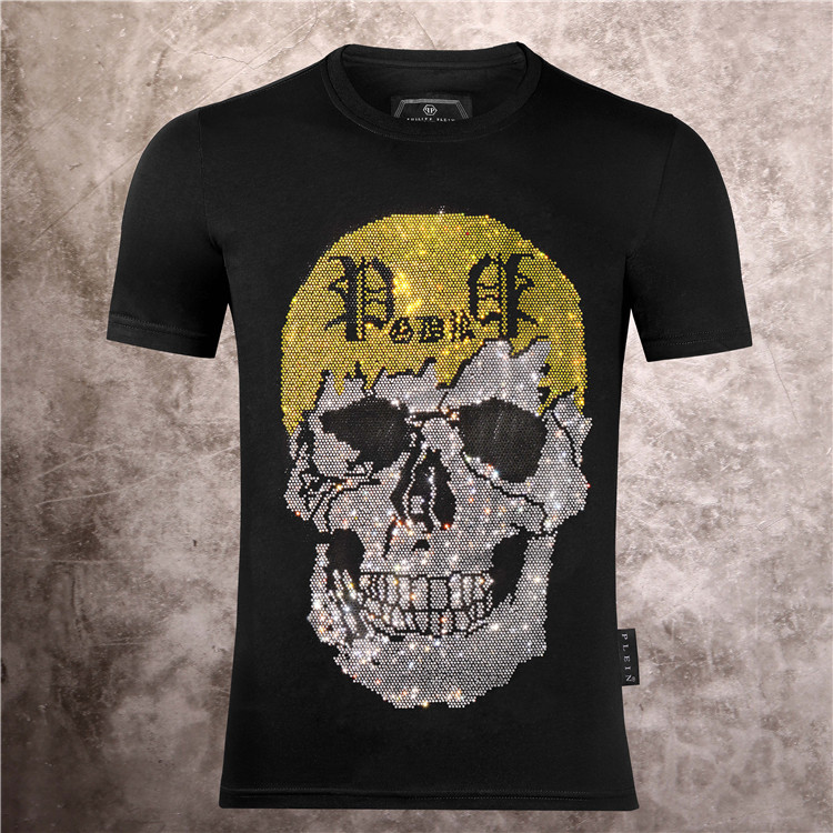 

Summer Designer men's T shirt night bar skull print wrinkle resistant comfortable short sleeve top 2021 rock music custom clothing, White;black
