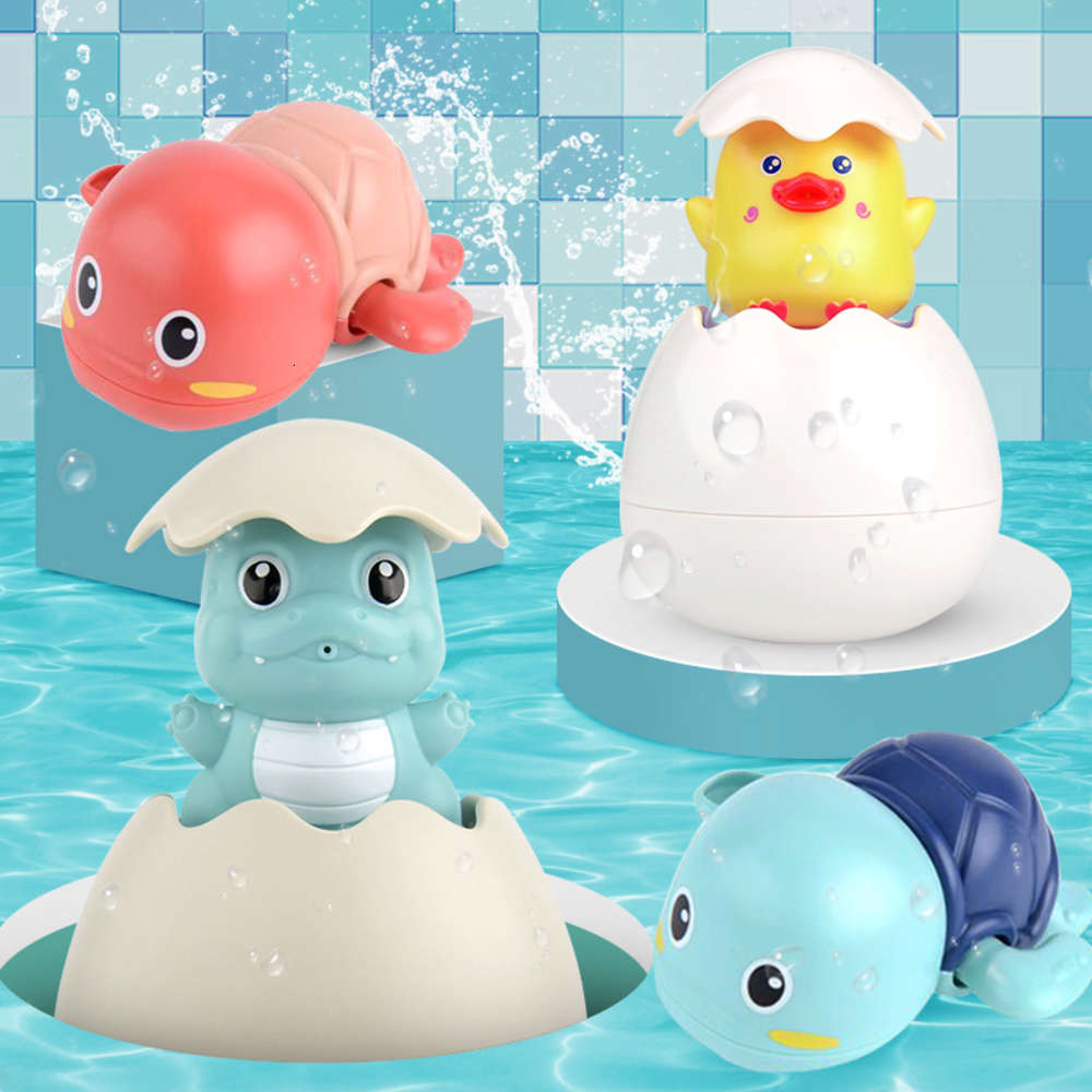

Baby bathroom floating water spray egg swimming turtle bath toy children playing duck