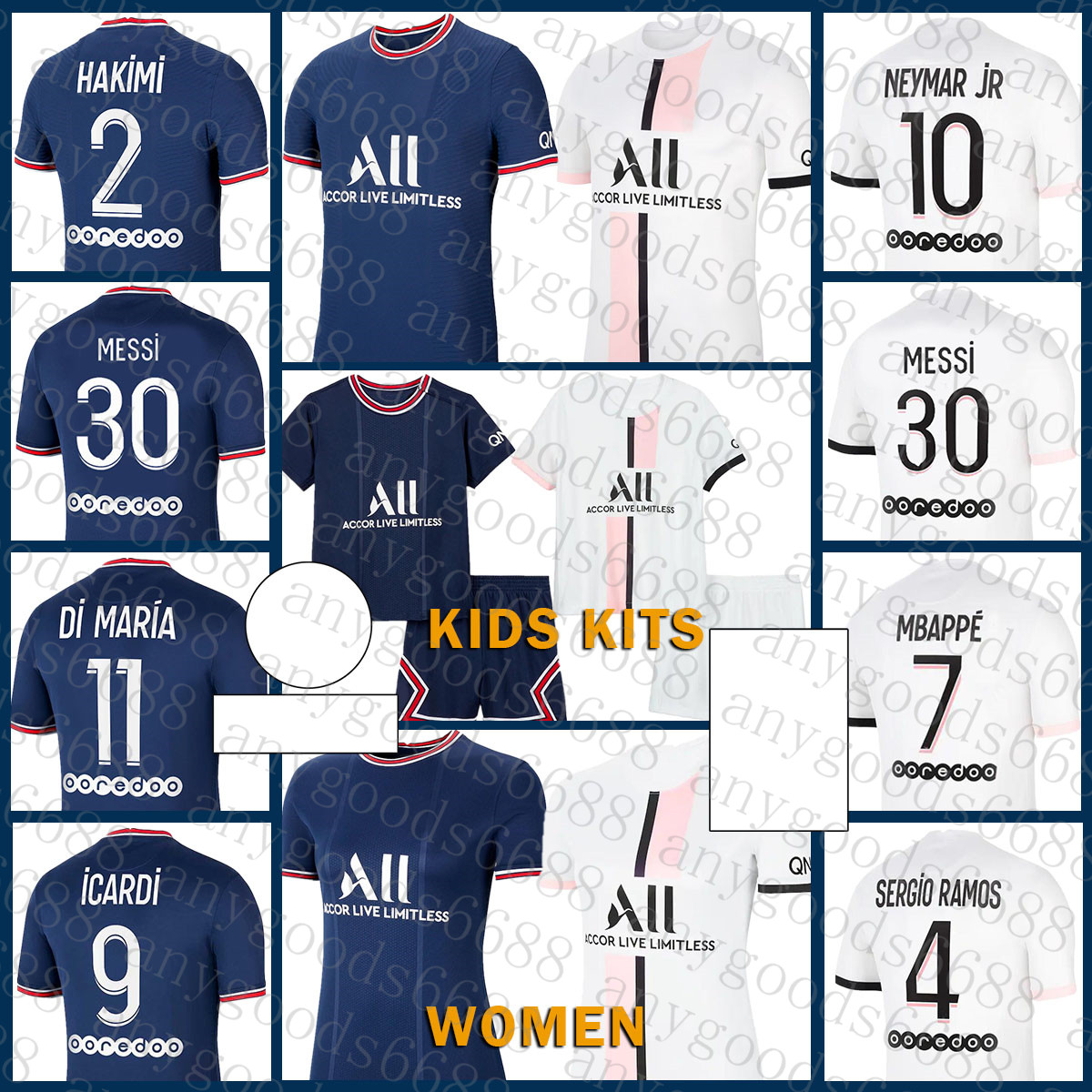 

Soccer Jersey Mens MESSI #30 Women MBAPPE #7 Kids Kits HAKIMI #2 Uniforms SERGIO RAMOS #4 DI MARIA #11 WIJNALDUM #18 KIMPEMBE #3 Purple, Patch+kids kits-bali