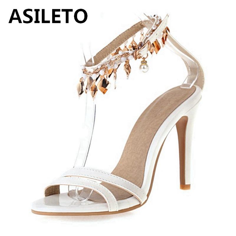 

Ladies Sandals Peep Toe 10cm Thin High Heels Buckle Pearl Tassels Non-Slip Big Size Vintage Date Summer A3467, Black