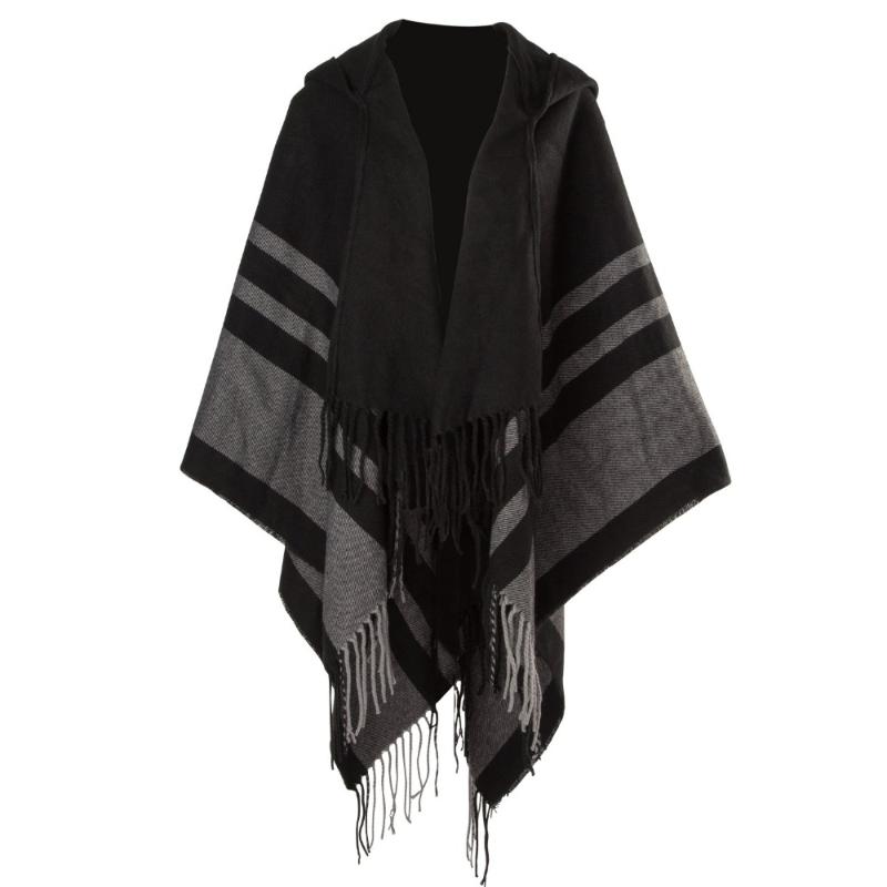 

Scarves Women Tassel Poncho Shawl Ladies Knitted Wrap Cape Winter Scarf Blanket (Oversized)