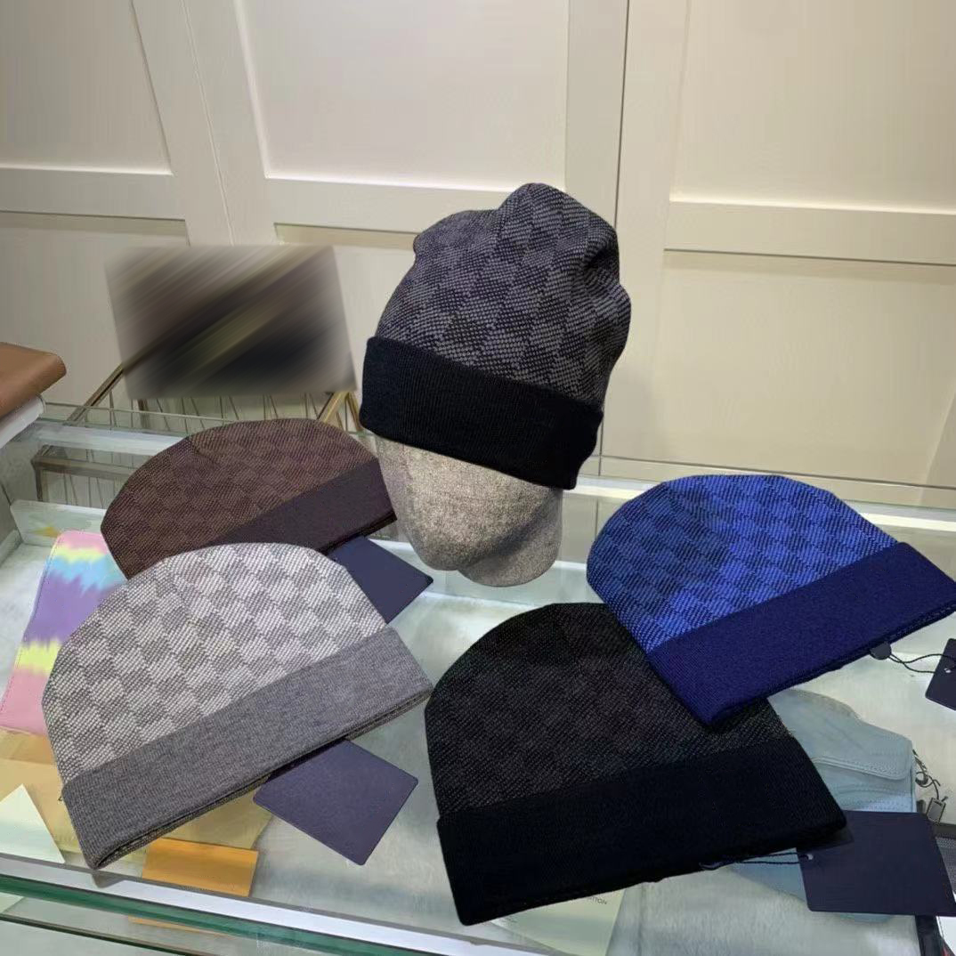 

Men's Woolen Hat Thick Warm Cashmere Beanies Soft Ski Designer Caps 2 Styles X0901D, Customize