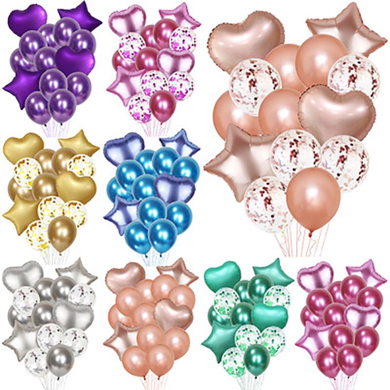 

Party Decoration Balloon 18/inch Matte Chrome Sequins Wedding Decor Gold-Plated Balloons Birthday Rose Gold Series Theme