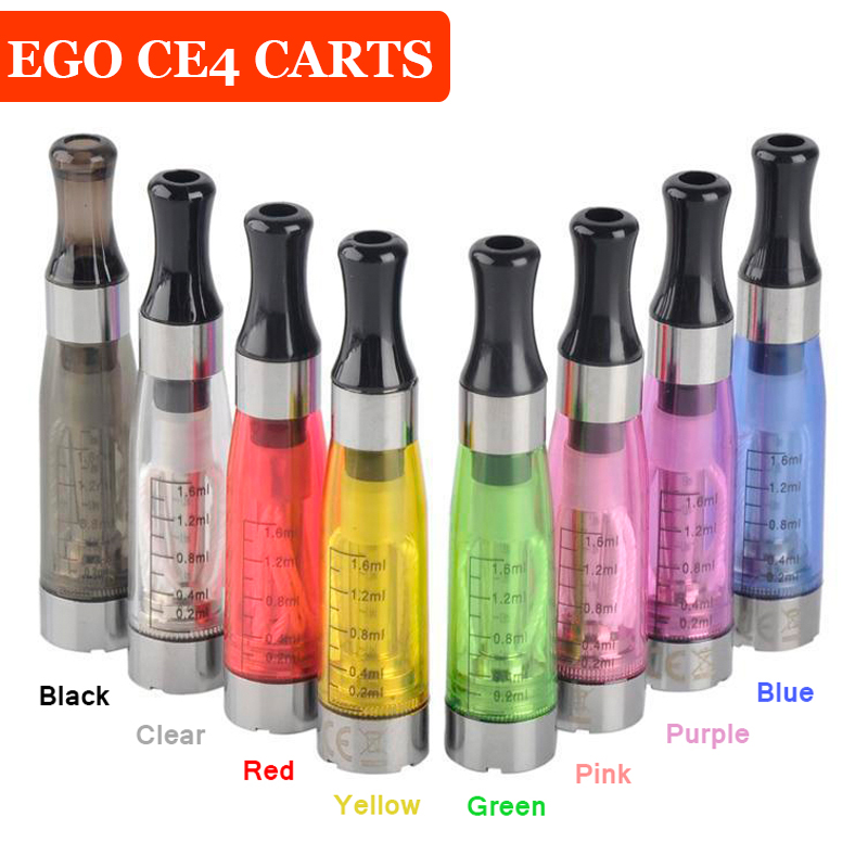 

CE4 Atomizer 1.6ml Electronic Cigarettes Cartridge with Black Drip Tip for 510 eGo Battery Carts Vape Atomizers Ecigarette Cartridges