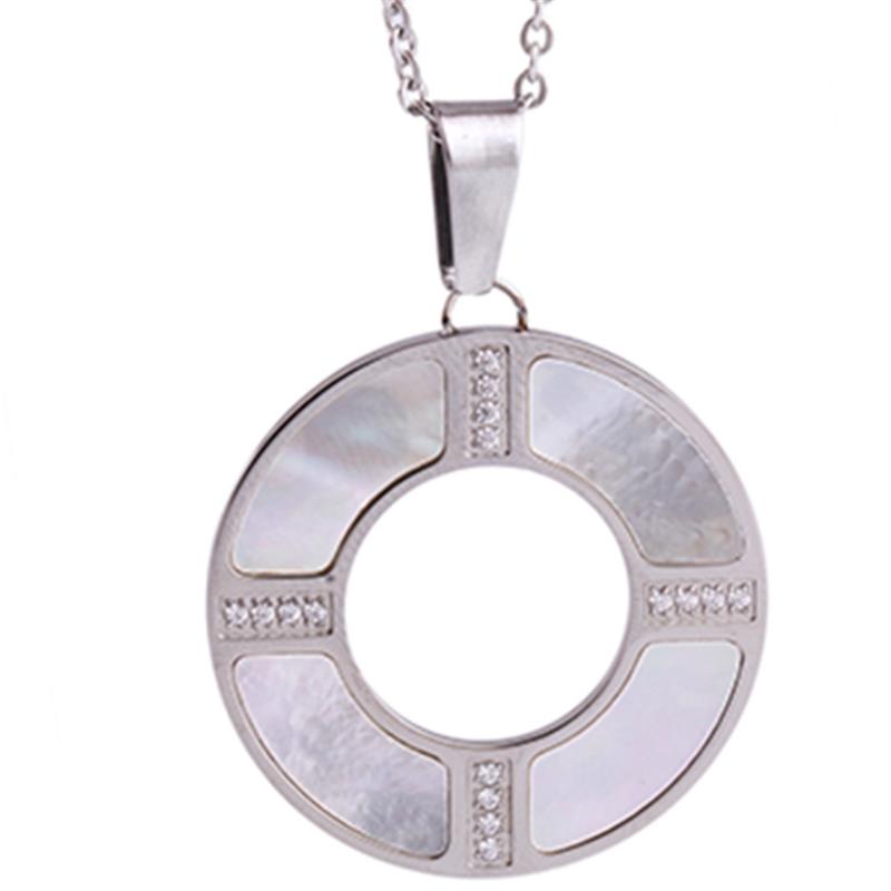 

Pendant Necklaces 2021 High Quality Stainless Steel With Zircon Shell Necklace Female Crystal From Swarovskis Fit Women For Party