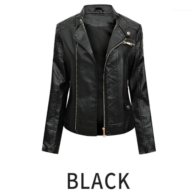 

Men's Jackets Women's Leather Short Motorcycle Autumn Winter Coat Womens 2021 Fashion Biker Faux PU Jacket Jaqueta De Couro, Black