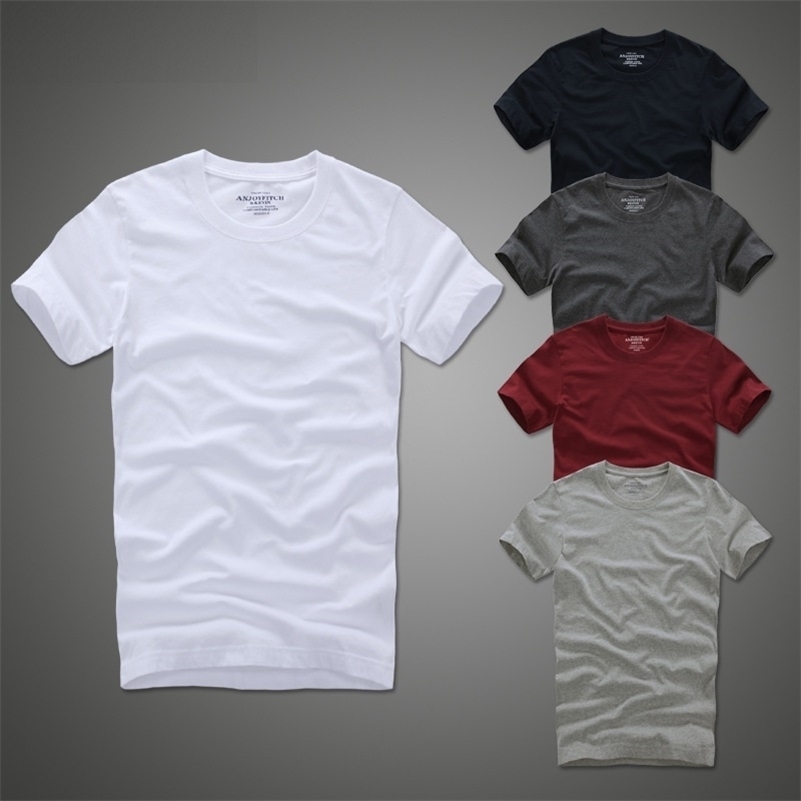 Summer t shirt new 100% cotton solid t-shirt men short sleeve camiseta 210324Z
