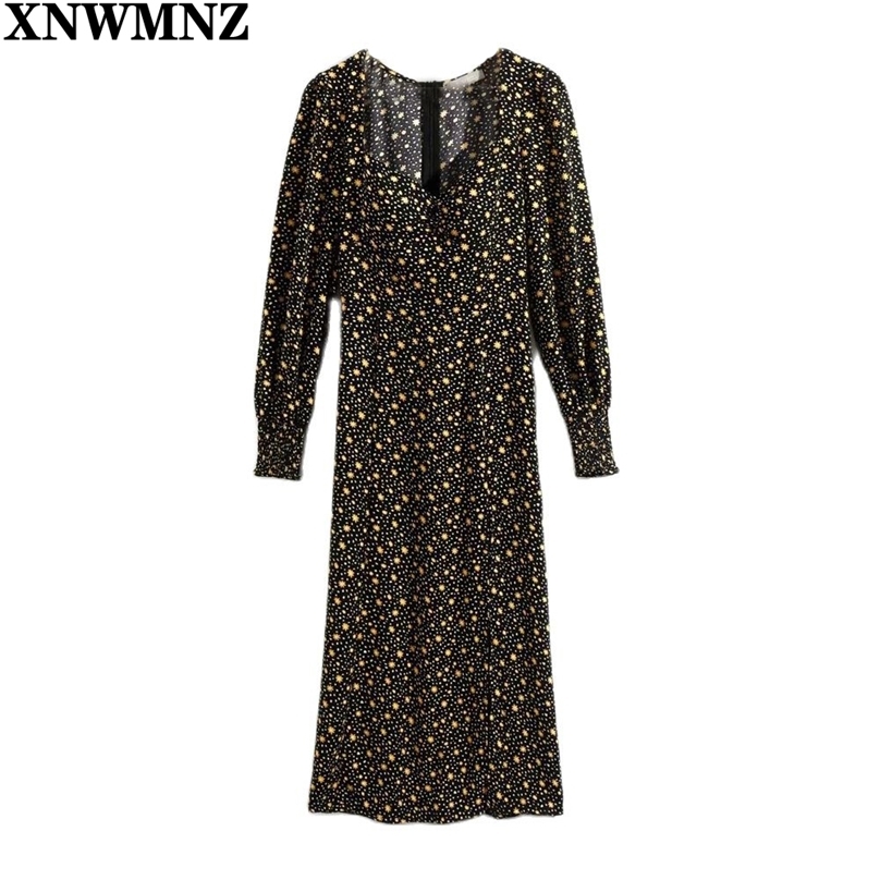 

Vintage High Waist Spring Dress long Sleeve Split Party Women black yellow Floral beach Vestidos holiday robe 210520