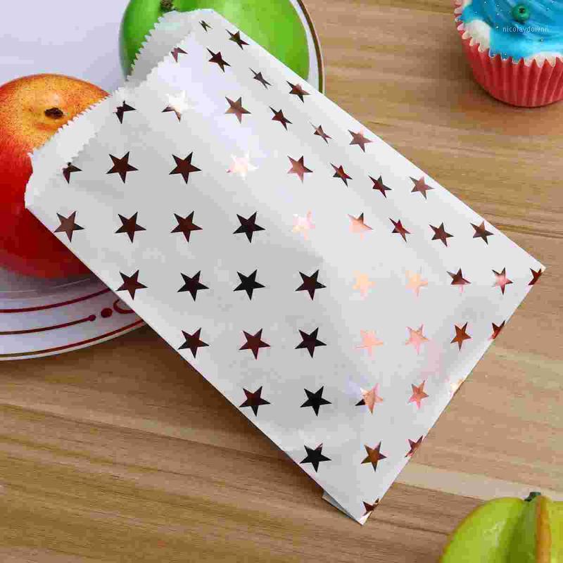 

Gift Wrap 24pcs Disposable Star Bag Rose Golden Packaging Beautiful Party Storage