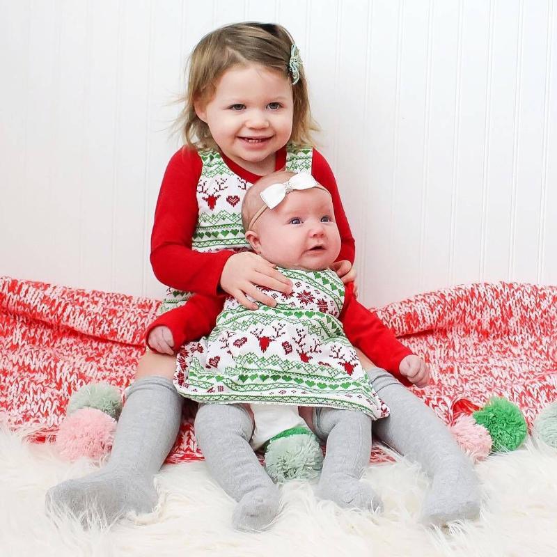 

Girl's Dresses Christmas Dress For Baby Girls BornInfant Girl Clothes Red T-shirt + Sleeveless Princess Party Outfits, Red;yellow