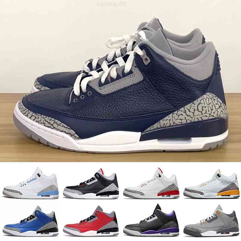 

2021 Georgetown Midnight Navy with Box Jumpman 3 3s Basketball Shoes Katrina Jth Nrg Cool Grey Unc Laser Orange Red Cement Mens Trainers, #18 se dnm fire red 40-47