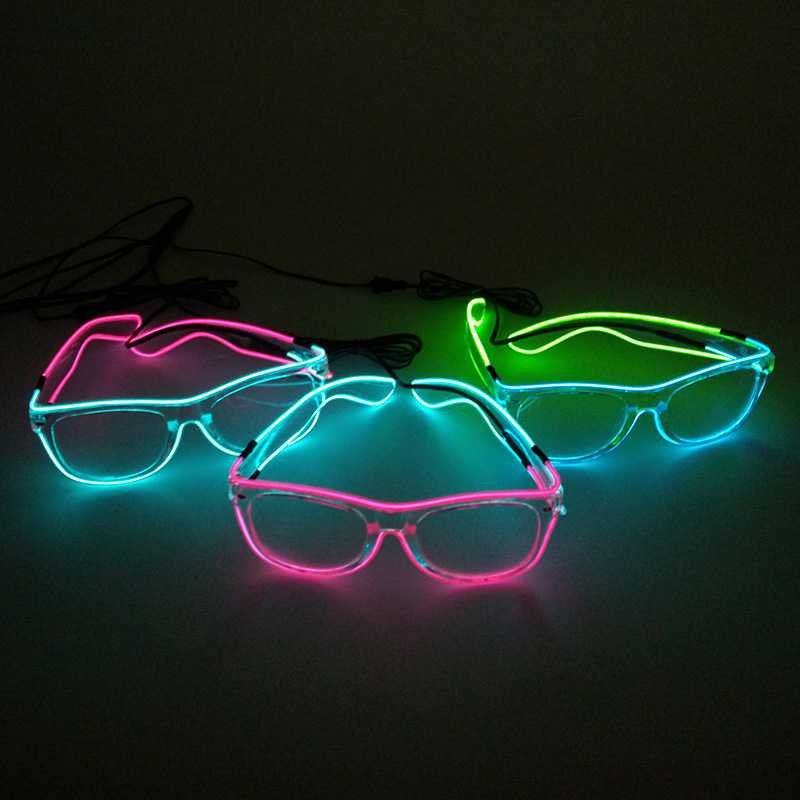 

Sunglasses Glowing EL Wire Decorative Glasses Festival Neon Party Decoration Apparel Accessories Luminous LED For Men Women
