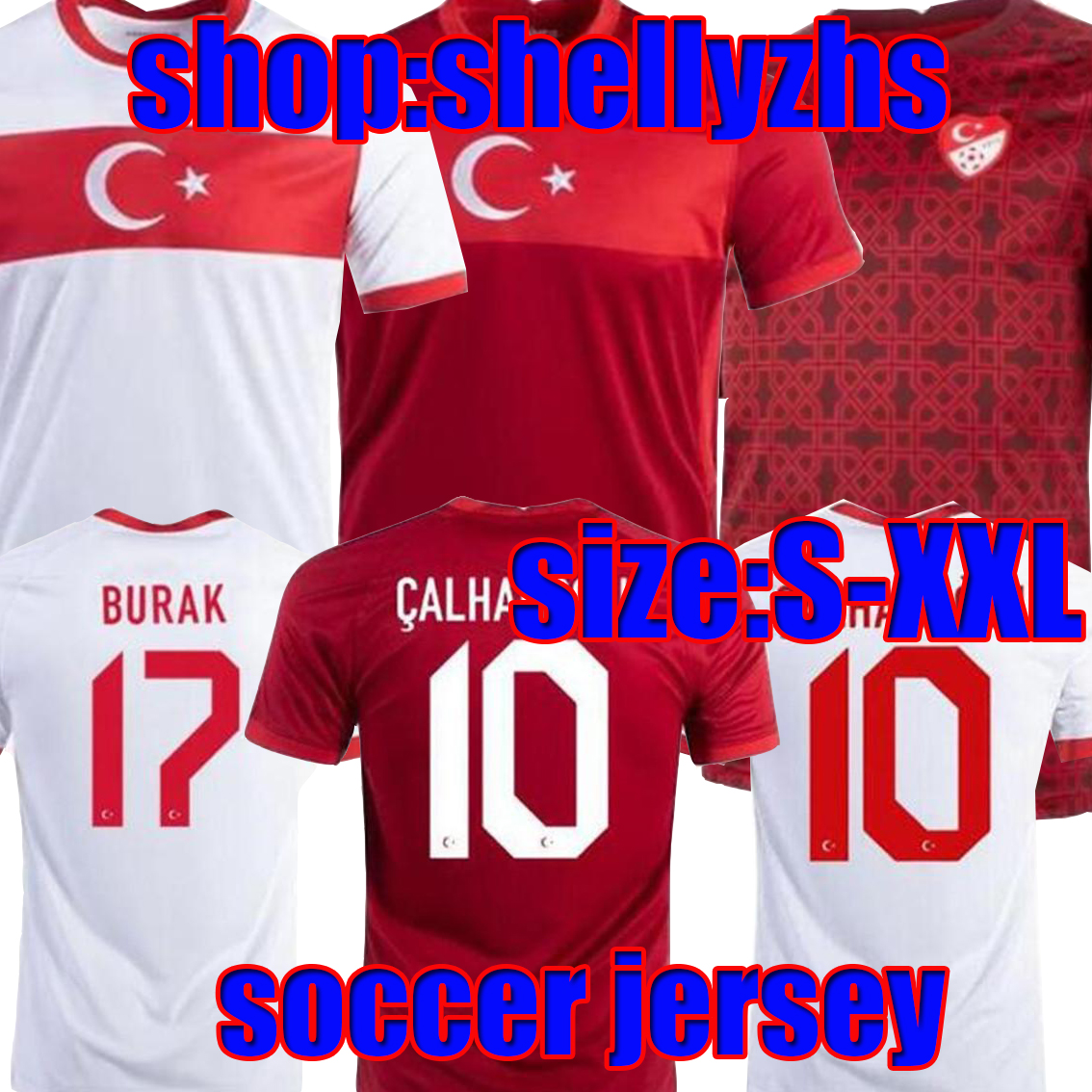 

2021 Turkey National Team Mens Soccer Jerseys CELIK DEMIRAL OZAN KABAK CALHANOGLU YAZICI Home Away Football Shirt Short Sleeve Uniforms