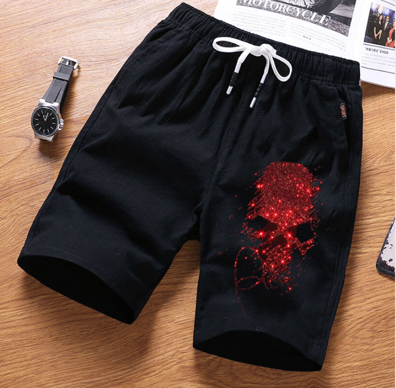 

Summer Men short Pants Hip Hop short fashion New Male short Mens Solid Hot drill Pants Rhinestones 2021 new style 705, As picture shown