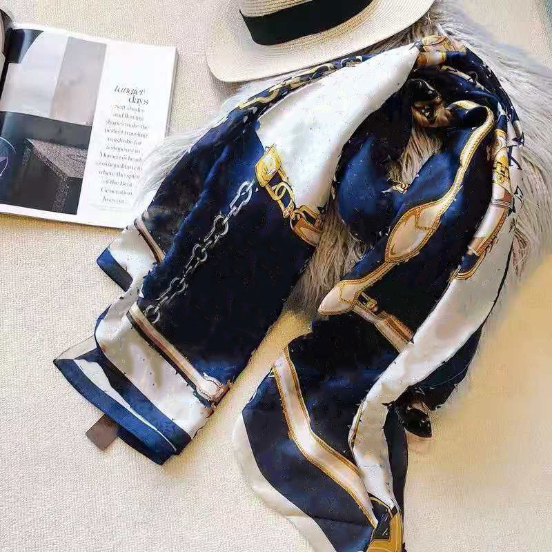 

Scarf For Women summer Spring brands Letter Print Pattern Scarfs high Qualtiy 100% Silk Long Scarves bigg Size 180X90CM no box AQ-5W