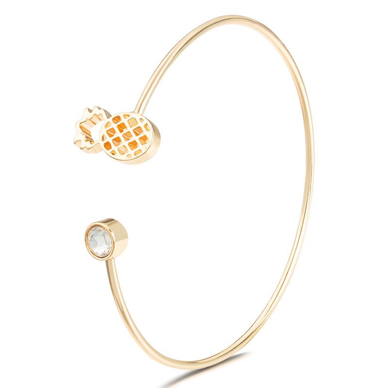 Bangle Cute And Lovely Gold Plating Wrist Bracelet Pinapple Charm For Girl Gifts Match KPOP Romantic Style-image-711516687