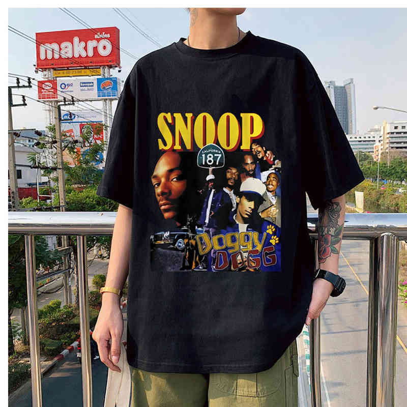 

Hot T-shirts Snoop Doggy Dogg Cartoon Fashion for Couple New Shirts Short Sleeves Clothing Oversized Unisex Tee Manga Shirt, White;black