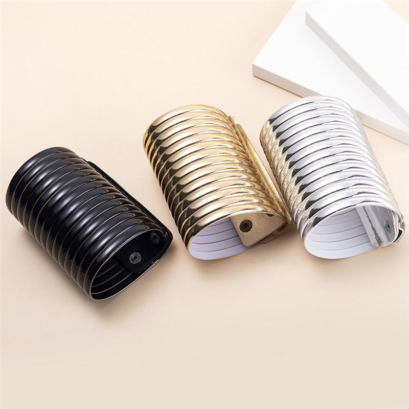 

Bangle Fashion PU Leather Vintage Wide Armband Bracelets For Women Big Bracelet Punk Style Africain Jewelry Gifts, Black