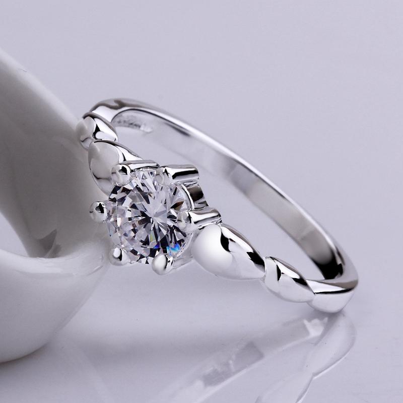 

Wedding Rings Arrival Top Quality Women Brand Ring,silver Plate Round Design Austrian Crystal Cubic Zircon Ring