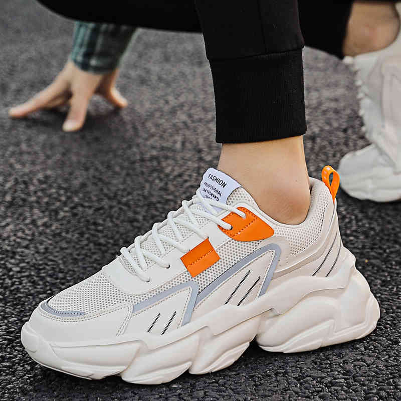 

ZSVN Running black men women shoes platform sneakers white bred beige pink grey mens fashion trainers jogging walking Sports size 39-44 15, Dark khaki