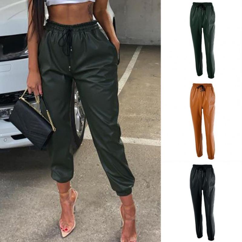 

Women's Pants & Capris Outdoor Women Trousers Slim Fit Waterproof Faux Leather Harem Casual, Black;white