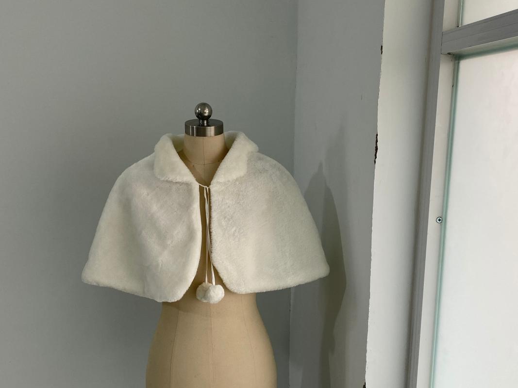 

Wraps & Jackets White/Ivory Faux Fur Wrapped Shawl Wedding Shrug Stole Bridal Wrap Women Accessories