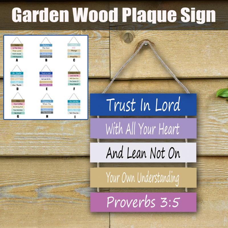 

Garden Wooden Door Sign Plaque Wall Hanging Letter Print Home Decoration Doorplate Statues Decorations