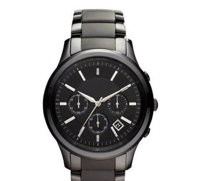 

Mens Quartz Black Ceramic Watch AR1451 AR1452 Gents Wristwatch+box, Slivery;brown