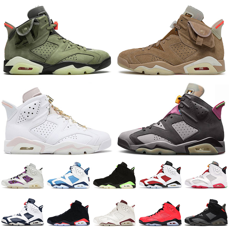 

2021 Bordeaux Tiffany Blue 6s Basketball Shoes Jumpman 6 Travis Scotts Gold Hoops UNC British Khaki Mens Trainers Carmine Black Infrared Tech Chrome Sneakers, Box
