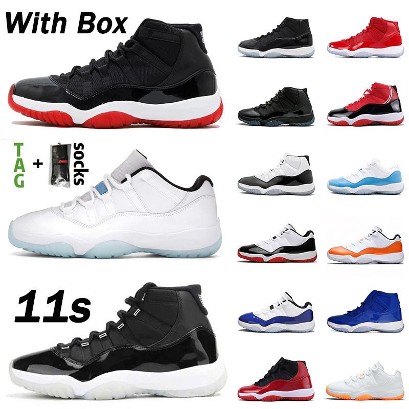 

11 New 11s men Basketball Shoes 25th Anniversary low legend blue citrus white bred concord pantone Heiress Black cap and gown women sneakers 36-47