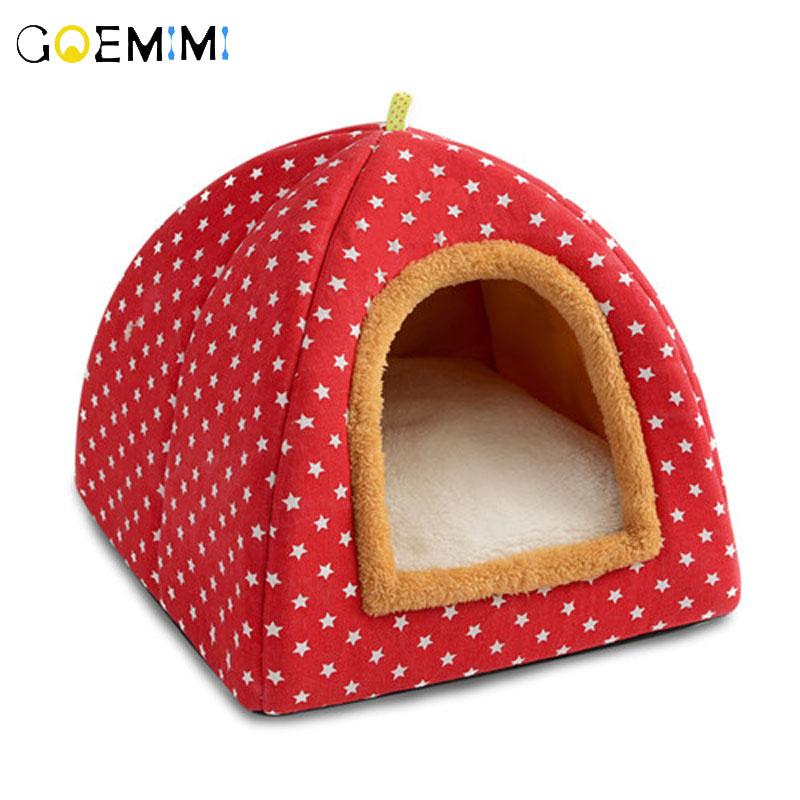 

Foldable Cat Bed Comfortable Cats Dog House With Removable Mattress Puppy Cave Kennel For Beds & Furniture