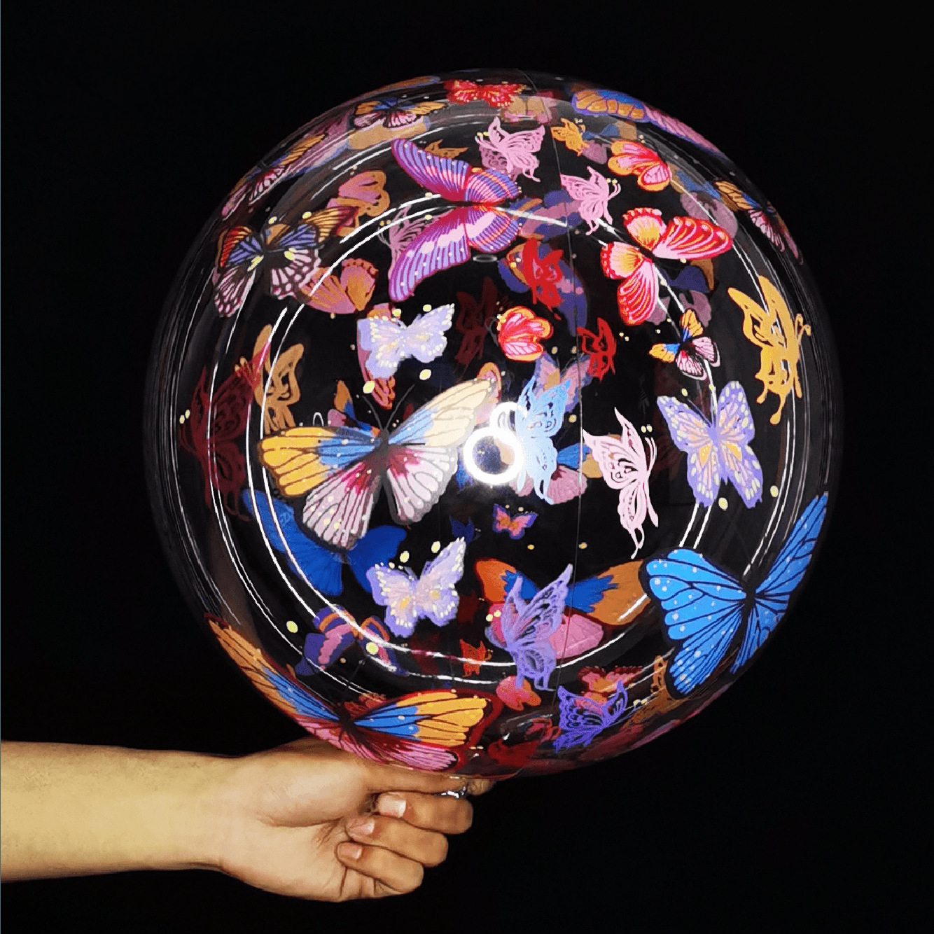

Printed Bounce Ball 20-Inch Colorized Butterfly Party Decoration Luminous Toys Floating Balloon ml26