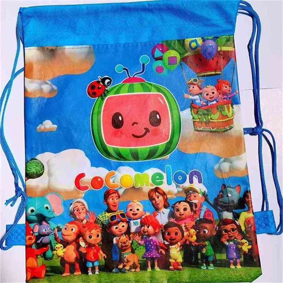 

Kids Shoulder Cocomelon Cartoon Drawstring Bag Student School Tiktok Children Backpacks Beach Shopping Travel Non-woven Storage Bags G576OZN, Coco many people