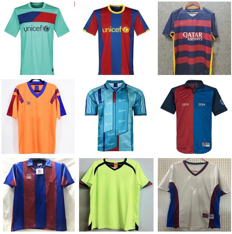 

Ronaldo Messi 96 97 05 06 Retro soccer jerseys GUARDIOLA Vintage football shirt 1996 1997 STOICHKOV jersey Classic maillot de foot, Black;yellow