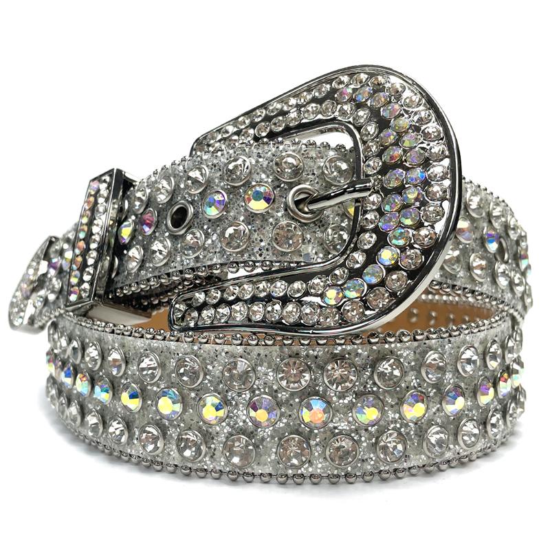 

Belts Luxury Designer Bling Rhinestone Belt Crystal Studded Western Cowboy For Woman Men Fashion Cinto De Strass Ceinture, Red